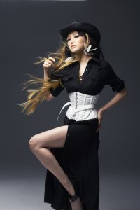 画像2: ファンレーシング　トレーニング用コルセット　ホワイト fan-lacing tranig corset white (2)