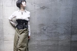 画像3: 砂ファン ショート　ブラック Hourglass Shaped Fan Lacing short black (3)