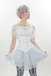 画像3: 砂時計型アンダーバスト　JFU-1（夏用／ホワイト)Hourglass Underbust Corset JFU-1 (Mesh/White) (3)