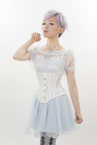 画像2: 砂時計型アンダーバスト　JFU-1（夏用／ホワイト)Hourglass Underbust Corset JFU-1 (Mesh/White) (2)