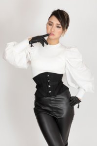 画像3: 砂ファン　Basic ブラック Hourglass Fan Lacing Basic Black (3)